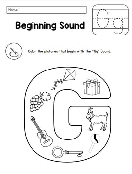 🎨 A-Z Beginning Sounds Alphabet Coloring Set – Fun Phonics Practice!