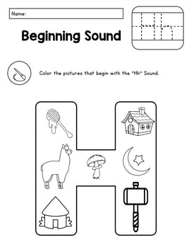 🎨 A-Z Beginning Sounds Alphabet Coloring Set – Fun Phonics Practice!
