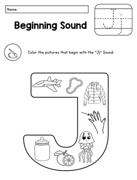 🎨 A-Z Beginning Sounds Alphabet Coloring Set – Fun Phonics Practice!