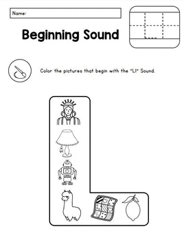 🎨 A-Z Beginning Sounds Alphabet Coloring Set – Fun Phonics Practice!
