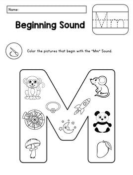 🎨 A-Z Beginning Sounds Alphabet Coloring Set – Fun Phonics Practice!