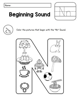 🎨 A-Z Beginning Sounds Alphabet Coloring Set – Fun Phonics Practice!
