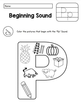 🎨 A-Z Beginning Sounds Alphabet Coloring Set – Fun Phonics Practice!