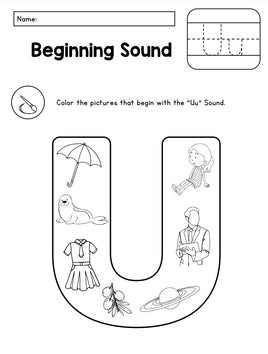 🎨 A-Z Beginning Sounds Alphabet Coloring Set – Fun Phonics Practice!