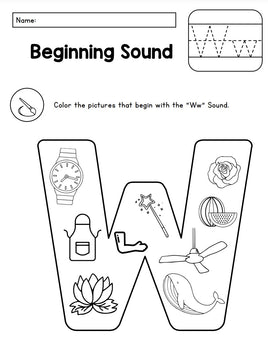 🎨 A-Z Beginning Sounds Alphabet Coloring Set – Fun Phonics Practice!