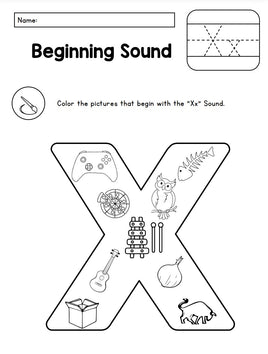 🎨 A-Z Beginning Sounds Alphabet Coloring Set – Fun Phonics Practice!