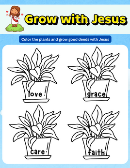 Thankful Hearts  Gratitude Journal - Jesus Plants Coloring
