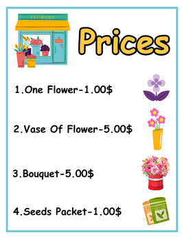 Role-Play - Flower Shop - Price List