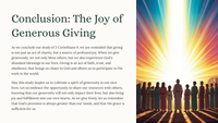 The Joy of Generous Giving: A Study of 2 Corinthians 9