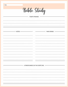 Bible & Prayer Journal Peach Theme