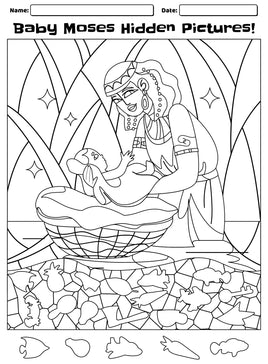 Hidden Object Coloring - Baby Moses