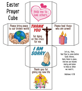 Easter Coloring & Craft  - Prayer Cube