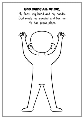 God Made All of Me Coloring