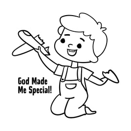 God Made Me Special Coloring Plane