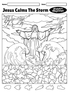 Hidden Object Coloring - Jesus Calms the Storm