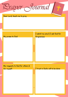 Bible Chapter Study Prayer Journal Template Allsorts